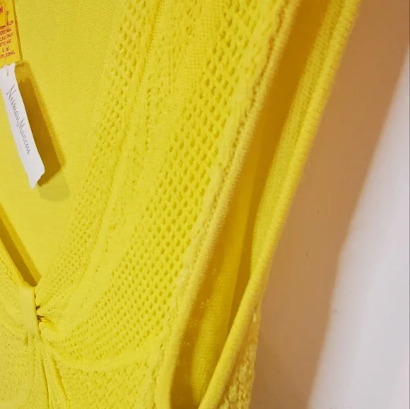 NWT CATHERINE MALANDRINO - DRESS - SLEEVELESS - YELLOW -VISCOSE/NYLON - Picture 7 of 8